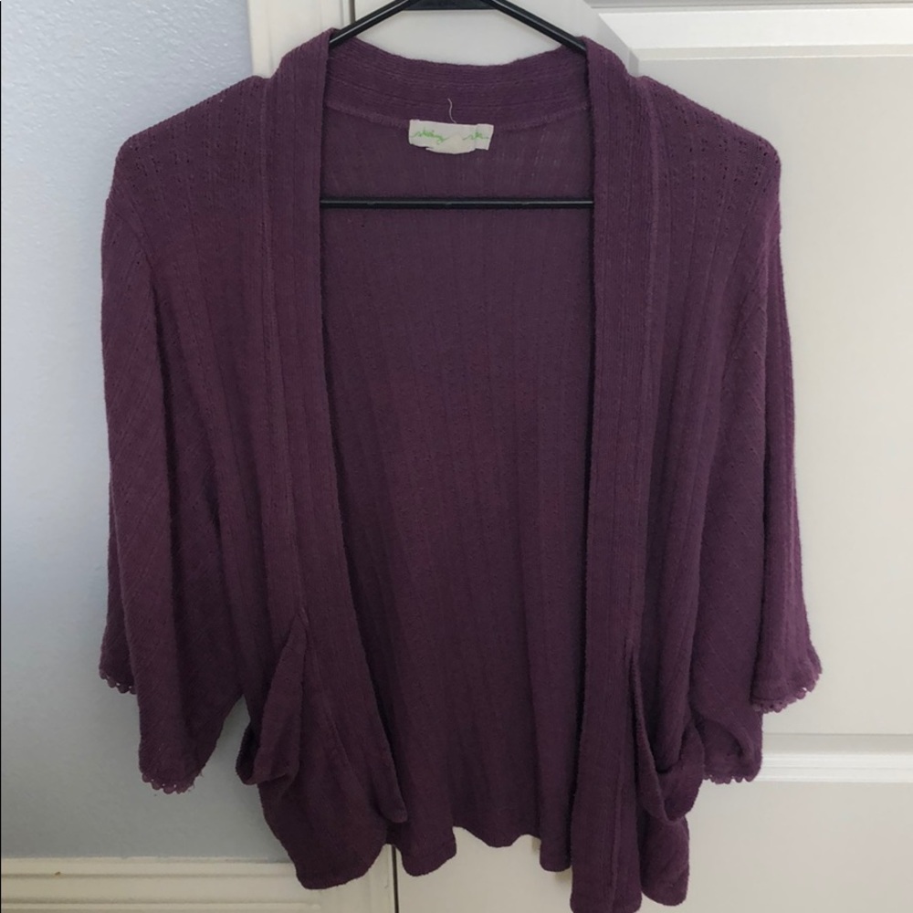 URBAN OUTFITTERS PURPLE KNIT KIMONO
